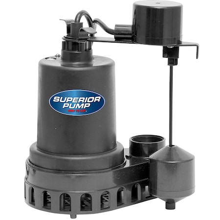 Superior 1/3 HP Plastic Sump Side Disch with VFS 92372